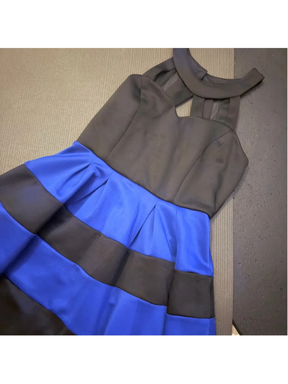 Y2K Vibe Crystal Doll Black & Blue Cutout Banded Mini Dress